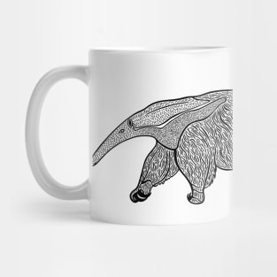 Anteater Ink Art - South American animal design - on white Mug